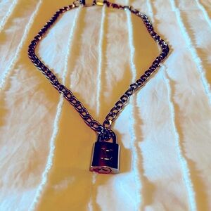 LV rare silver lock and keys on a chain. Gorgeous condition!authentic